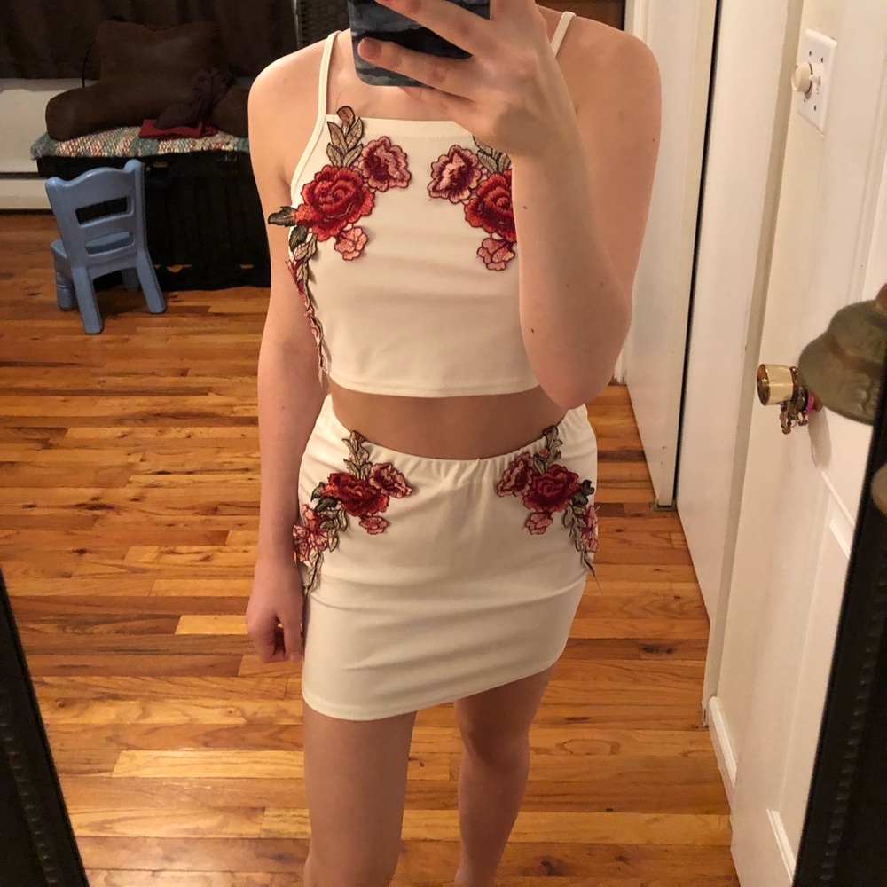 Zaful flower two piece set